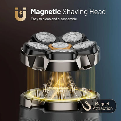 Head Shaver for Bald Men,Magnetic Electric Razor,Large Battery Capacity, LED Display,Ipx7 Waterproof