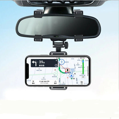 Universal 360-Degree Rotating Car Rearview Mirror Mount for GPS and Cell Phones