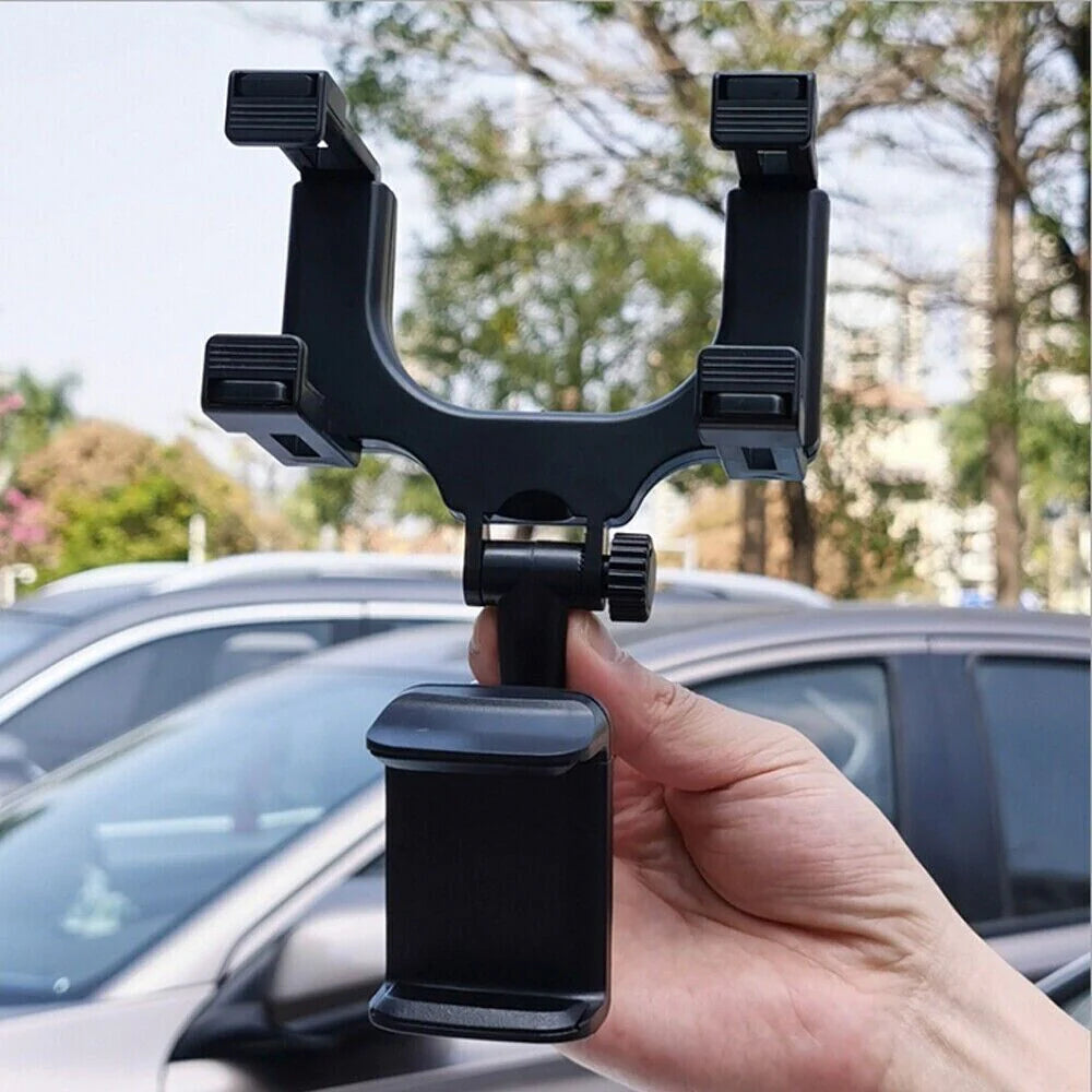 Universal 360-Degree Rotating Car Rearview Mirror Mount for GPS and Cell Phones